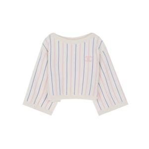 [엘러브] 샤넬 23P 스트라이프 크롭 풀오버 36 아이보리 4ET0597