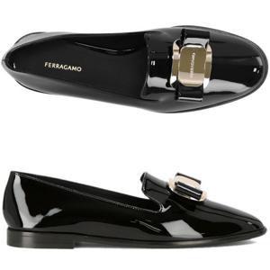 [페라가모] 바라보우 로고 ZAMIRA NERO 768944 여성 로퍼 구두