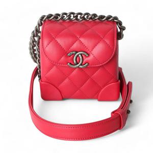 (명품) 샤넬 AS1348 램스킨 레드 엔틱 은장 미니