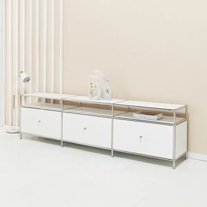 (착불)우아미가구 바디 모듈 스틸 오픈 장식 거실장 2100