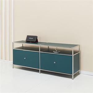 (착불)우아미가구 바디 모듈 스틸 오픈 장식 거실장 1400