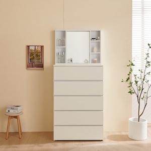 마리메종 밀키 800 5단서랍장+수납거울 화장대_착불