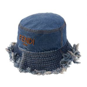 [펜디] 공용 데님 로고 프린지 버킷햇 FXQ963 AN9J F0RU7