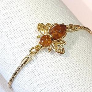 [블루케이] 허니비 벌하이퀄 호박 원석 팔찌240502-10