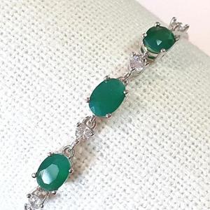 [블루케이] 그린오닉스 칼세도니 원석 팔찌240501-04