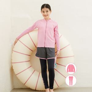 [베이직엘르]베이직엘르 여아동 집업 래쉬가드 워터레깅스 비치반바지 세트 BEG-X601P