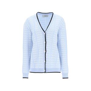 미우미우 멀티 로고 가디건 스카이 여성 MMF198 1V8X F0M10