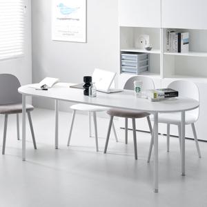 E0자재 HM1968 횸 원형 책상 테이블 2000 폭800 대형테이블회의테이블