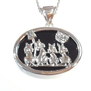 [블루케이] 오닉스 원석 고양이4마리목걸이240503-11