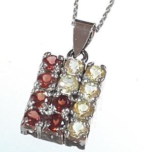 [블루케이] 황수정 가넷원석 목걸이펜던트240504-22