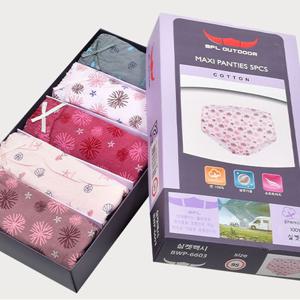여성 프리미엄 실켓 면 맥시 삼각 요일 팬티 5매입