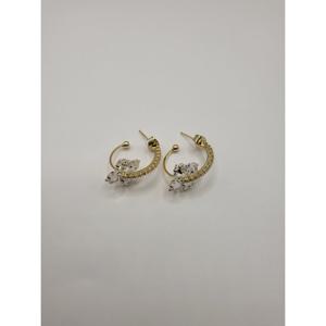 [스텔라앤로라]여성귀걸이 특수큐빅 링 귀걸이 18K도금 SAR-129