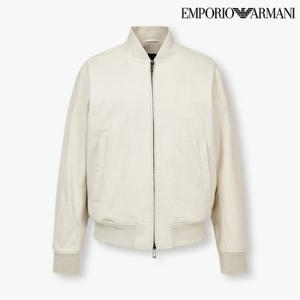 [엠포리오 아르마니]남성 디보싱 로고 패턴 레더 자켓(A514109008)