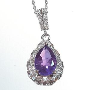 [블루케이] 하이퀄 자수정 원석목걸이240506-11작품