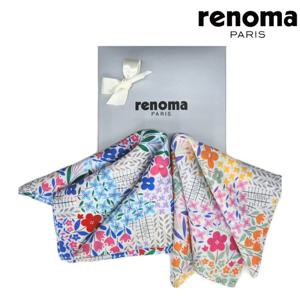 [레노마(손수건)]일러스트 플라워패턴 손수건 RFL9201