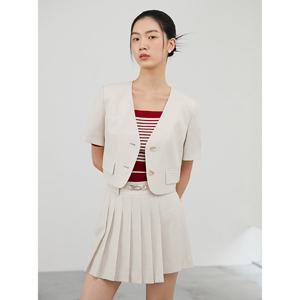 [에고이스트]V넥 싱글 버튼 크롭자켓(EQ2WJ561)