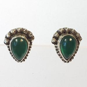 [블루케이] 그린오닉스 원석 귀걸이240508-15탄생석