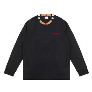 [버버리] 남성 제이슨 체크 긴팔 티셔츠/블랙/80751871