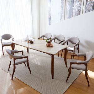 스코나 하우드 이태리 천연 대리석 애쉬원목 1650 6인 식탁세트