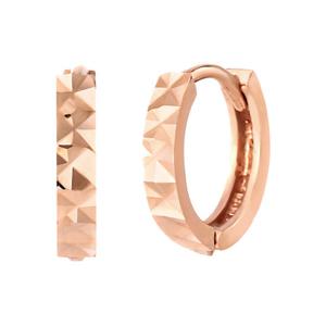 [비앤비골드] 14K 사각 컷팅 원터치 링 귀걸이 대 한쌍 PNE36129