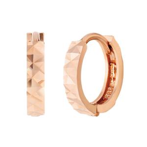 [비앤비골드] 14K 사각 컷팅 원터치 링 귀걸이 소 한쌍 PNE36128