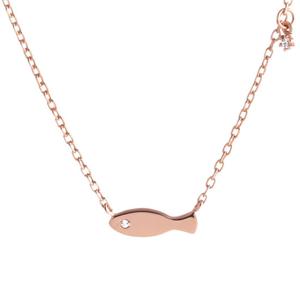 [비앤비골드] 14K 큐빅 물고기 일체형 체인 목걸이 SNN26940