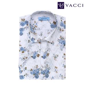 바찌 플라워 번아웃프린트 반팔 남방 셔츠 화이트 VD1N2CR254A0