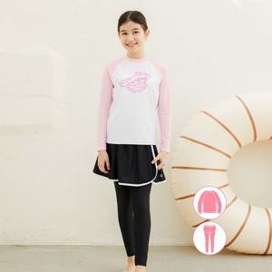 [베이직엘르]베이직엘르 여아동 나그랑 래쉬가드 레이어드 워터레깅스 세트 BEG-X604P+BEG-X607K