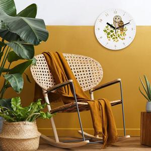 나룸 WMC-122 복을 부르는 풍수부엉이 벽시계(무소음)