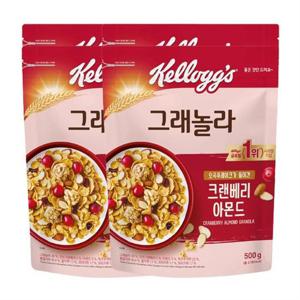 켈로그 크랜베리 아몬드 그래놀라 500g 4개