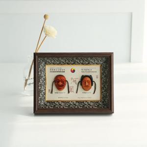 [박씨상방] 전통 유리 하회탈액자 가로2형(소)Y