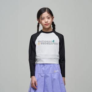 [내셔널지오그래픽 키즈] K242GRG620 여아 크롭 래쉬가드 WHITE