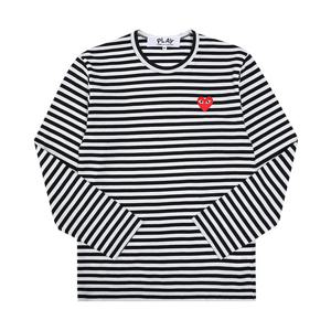 꼼데가르송 긴팔티 P1T164 1 스트라이프 레드하트와펜