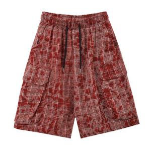 [리빌모아]여름 남자 체크 포켓 반바지 쇼츠 DS-PTH-Q194-빨강