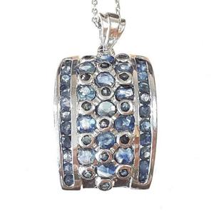 [블루케이] 블루사파이어원석 목걸이240510-12사각