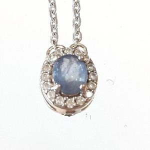 [블루케이] 심플투명사파이어 원석 목걸이240511-07