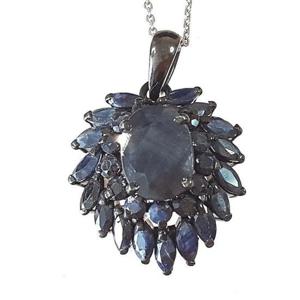 [블루케이] 엔틱사파이어원석 목걸이240510-21눈꽃