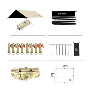 Aricxi 아릭시 블랙코팅 타프 (폴대 포함) 렉타 사각(4X3m)