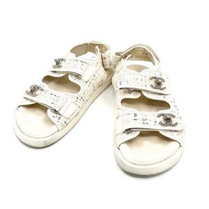 (명품) 샤넬 트위드 벨크로 샌들 5272403120