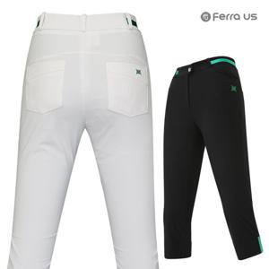 페라어스 여성 국산 비비드라인배색 스판 7부 골프바지 APM4MI81