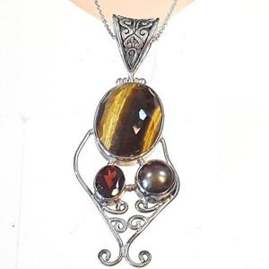 [블루케이] 호안석 가넷 진주원석 목걸이240512-13