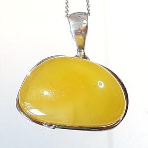 [블루케이] 하이퀄 옐로우호박 원석 목걸이240512-01