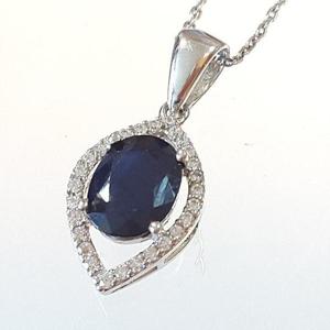 [블루케이] 실버925 사파이어 원석 목걸이240512-06