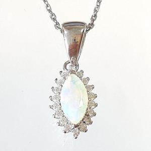 [블루케이] 밀크오팔 원석 목걸이240513-12탄생석