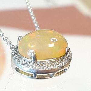 [블루케이] 밀크오팔 원석 목걸이240601-24탄생석