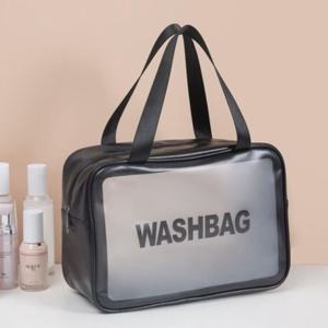 여행용워시백 PVC불투명여행세면파우치 블랙 대