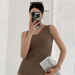 샵앤) 스텔라 여성 골지 민소매 니트 티셔츠 JG-WKN-3504-카키