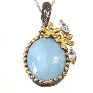 [블루케이] 아쿠아마린 원석목걸이240604-23작품