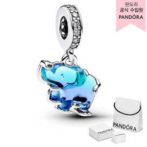 [판도라(주얼리)][백화점 보증서 제공]블루 무라노 글래스 엘레펀트 댕글 참_793339C01