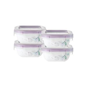 [코렐]스냅웨어 파스텔멜로디 정사각325ml 4P 세트